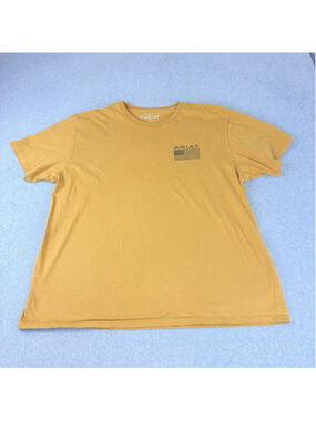 ARIAT USA Flag Graphic T-Shirt Men’s XXL Brown Short Sleeve Cotton Tee